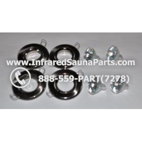 COMPLETE LIGHT ASSEMBLY 220V / 240V - COMPLETE LIGHT ASSEMBLY 4 HOUSING IN SILVER FINISH WITH 4 BULBS 220V / 240V 4