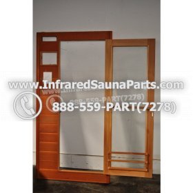 WOOD SAUNA WALLS - HEMLOCK WOOD SAUNA PANEL + DOOR ( 35.5" x 69.5" ) 4
