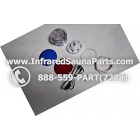 COMPLETE LIGHT ASSEMBLY 12V - COMPLETE LIGHT ASSEMBLY WITH BULB + RED AND BLUE COVER 12V 2